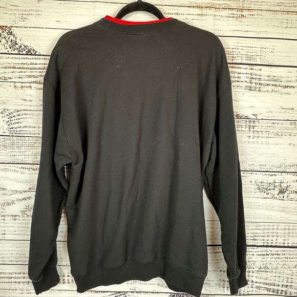 Womens VTG MC Sportswear Holiday Christmas Cardinal Black Red Sweatshirt XL - Picture 2 of 5